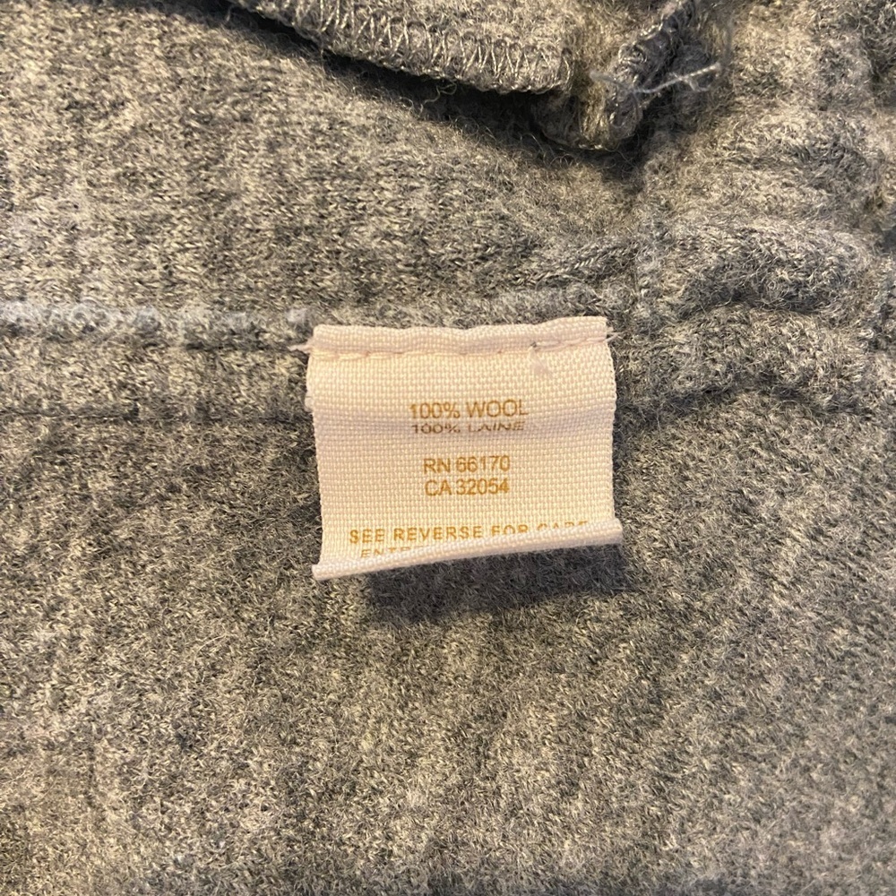 Free People Hooded Jacket Sz L Gray 100% Wool Long Sleeve Cinch Front Draped - Picture 5 of 9